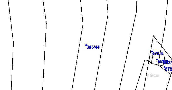 Parcela st. 385/44 v KÚ Benkovice, Katastrální mapa