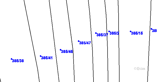 Parcela st. 385/47 v KÚ Benkovice, Katastrální mapa