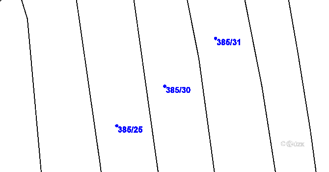 Parcela st. 385/30 v KÚ Benkovice, Katastrální mapa