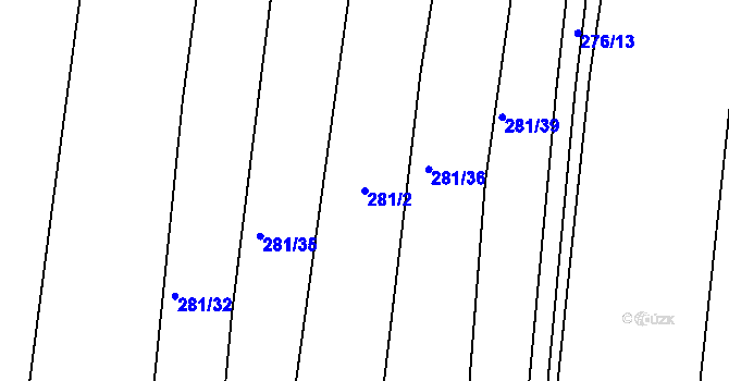 Parcela st. 281/2 v KÚ Benkovice, Katastrální mapa