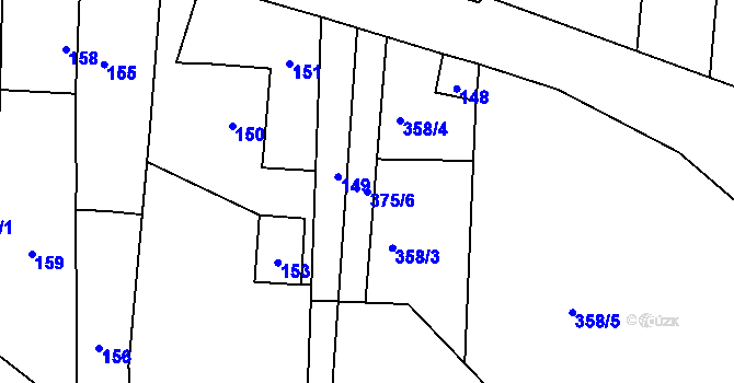 Parcela st. 375/6 v KÚ Benkovice, Katastrální mapa