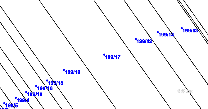 Parcela st. 199/17 v KÚ Beňov, Katastrální mapa