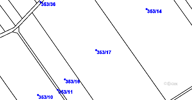 Parcela st. 353/17 v KÚ Beňov, Katastrální mapa