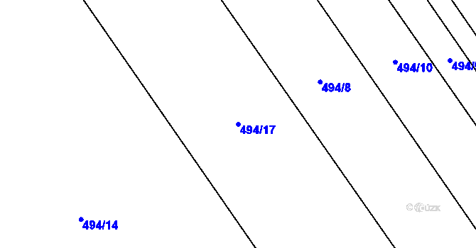 Parcela st. 494/17 v KÚ Beňov, Katastrální mapa