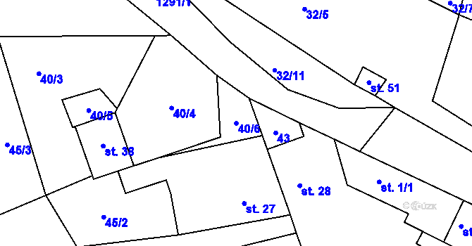Parcela st. 40/6 v KÚ Beranov, Katastrální mapa