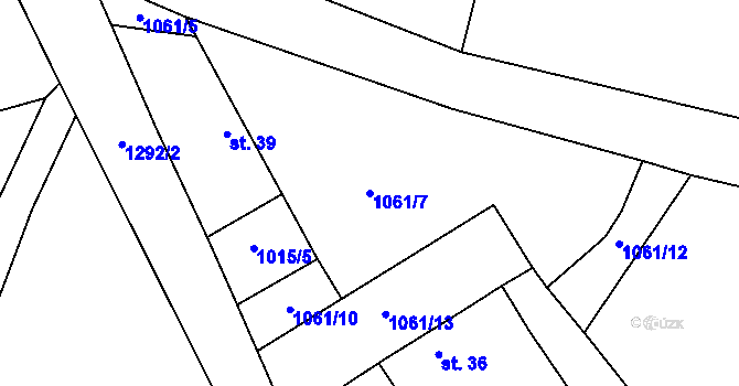 Parcela st. 1061/7 v KÚ Beranov, Katastrální mapa