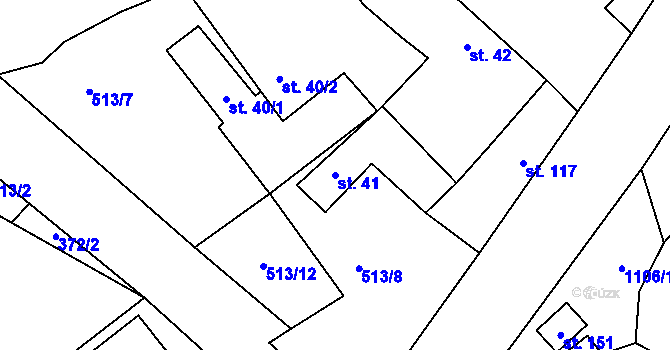 Parcela st. 41 v KÚ Bernardov, Katastrální mapa