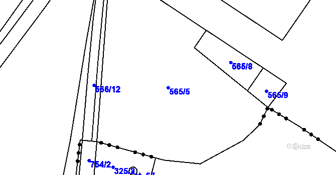 Parcela st. 565/5 v KÚ Bernardov, Katastrální mapa
