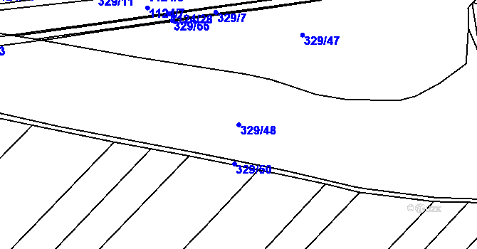 Parcela st. 329/48 v KÚ Bernardov, Katastrální mapa