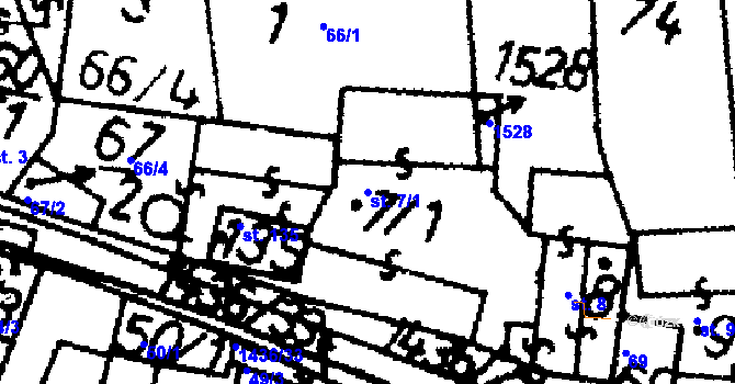 Parcela st. 7/1 v KÚ Bernartice u Milevska, Katastrální mapa