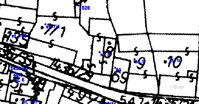 Parcela st. 8 v KÚ Bernartice u Milevska, Katastrální mapa