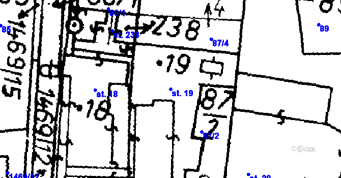 Parcela st. 19 v KÚ Bernartice u Milevska, Katastrální mapa