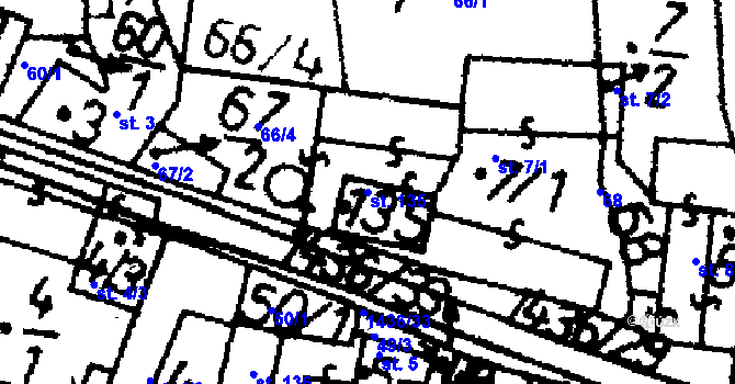 Parcela st. 135 v KÚ Bernartice u Milevska, Katastrální mapa