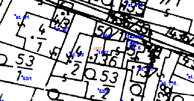 Parcela st. 136 v KÚ Bernartice u Milevska, Katastrální mapa