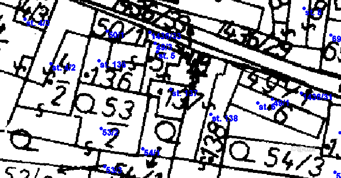Parcela st. 137 v KÚ Bernartice u Milevska, Katastrální mapa