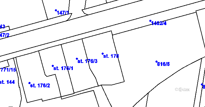 Parcela st. 178 v KÚ Bernartice u Milevska, Katastrální mapa