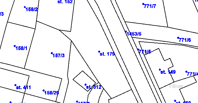 Parcela st. 179 v KÚ Bernartice u Milevska, Katastrální mapa