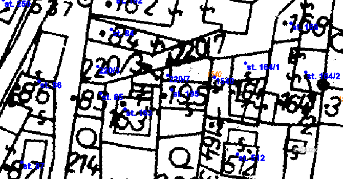 Parcela st. 195 v KÚ Bernartice u Milevska, Katastrální mapa
