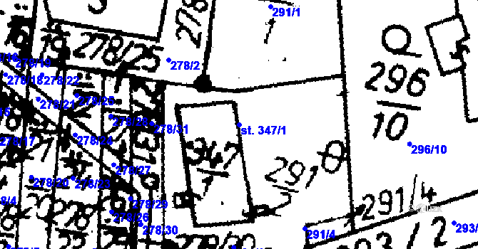 Parcela st. 347/1 v KÚ Bernartice u Milevska, Katastrální mapa