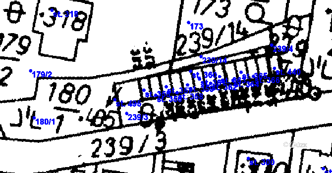 Parcela st. 357 v KÚ Bernartice u Milevska, Katastrální mapa