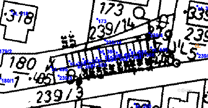 Parcela st. 361 v KÚ Bernartice u Milevska, Katastrální mapa