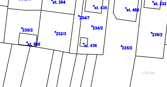 Parcela st. 436 v KÚ Bernartice u Milevska, Katastrální mapa