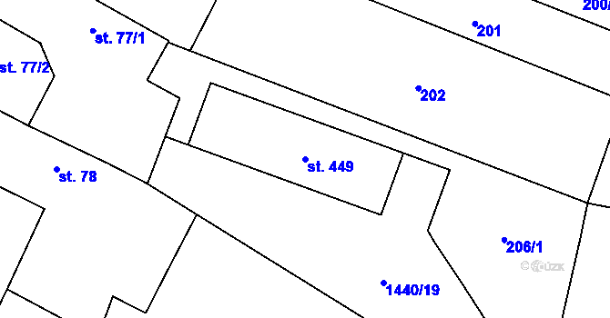 Parcela st. 449 v KÚ Bernartice u Milevska, Katastrální mapa