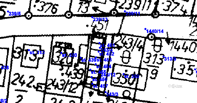 Parcela st. 452 v KÚ Bernartice u Milevska, Katastrální mapa