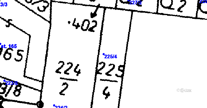 Parcela st. 225/4 v KÚ Bernartice u Milevska, Katastrální mapa