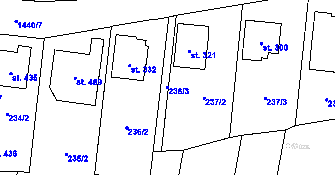 Parcela st. 236/3 v KÚ Bernartice u Milevska, Katastrální mapa