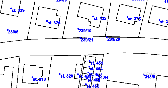 Parcela st. 239/13 v KÚ Bernartice u Milevska, Katastrální mapa