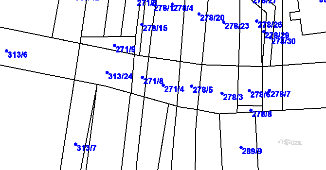 Parcela st. 271/4 v KÚ Bernartice u Milevska, Katastrální mapa