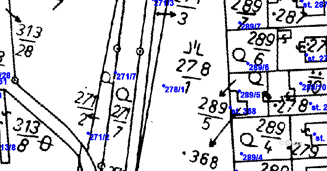 Parcela st. 278/1 v KÚ Bernartice u Milevska, Katastrální mapa