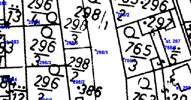 Parcela st. 298/1 v KÚ Bernartice u Milevska, Katastrální mapa