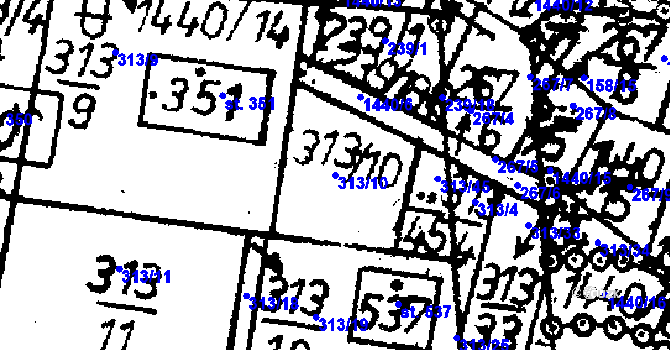 Parcela st. 313/10 v KÚ Bernartice u Milevska, Katastrální mapa