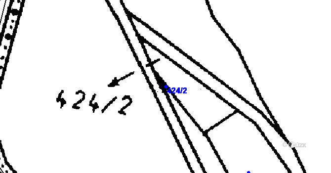 Parcela st. 424/2 v KÚ Bernartice u Milevska, Katastrální mapa
