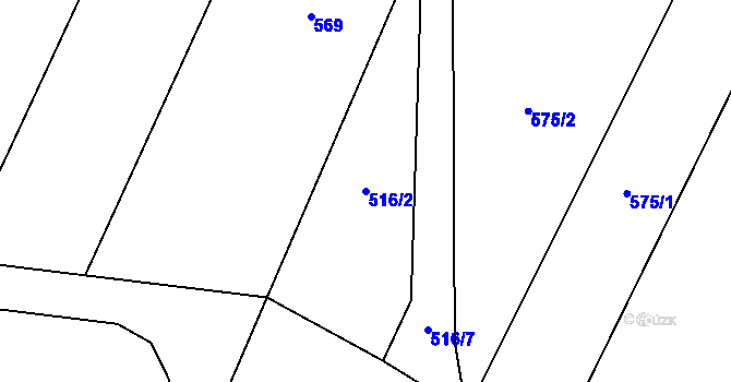 Parcela st. 516/2 v KÚ Bernartice u Milevska, Katastrální mapa