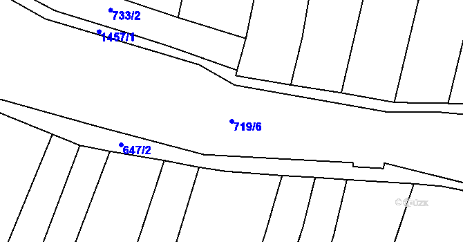 Parcela st. 719/6 v KÚ Bernartice u Milevska, Katastrální mapa