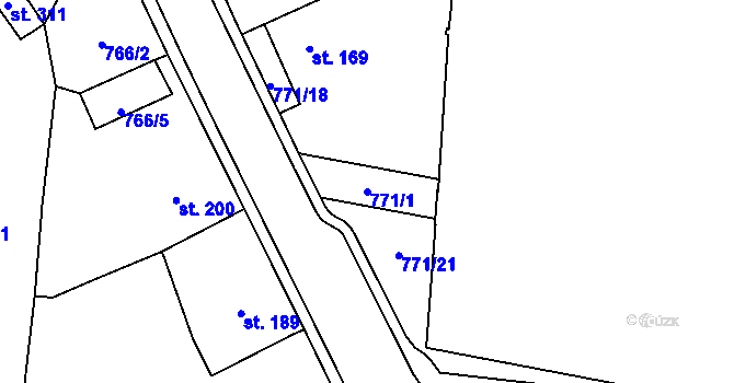 Parcela st. 771/1 v KÚ Bernartice u Milevska, Katastrální mapa