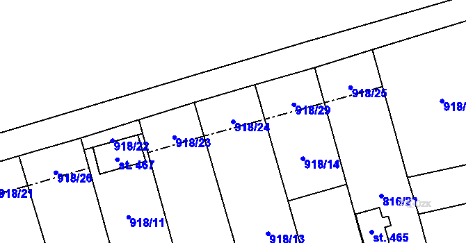 Parcela st. 918/24 v KÚ Bernartice u Milevska, Katastrální mapa