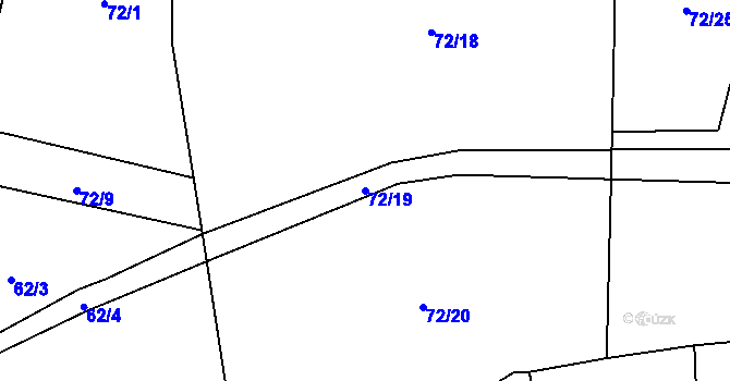 Parcela st. 72/19 v KÚ Bernartice u Milevska, Katastrální mapa