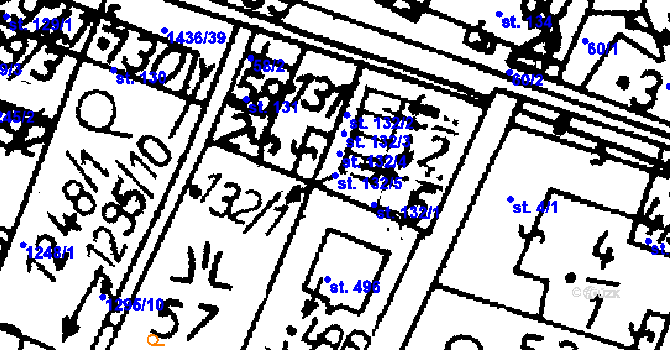 Parcela st. 132/5 v KÚ Bernartice u Milevska, Katastrální mapa