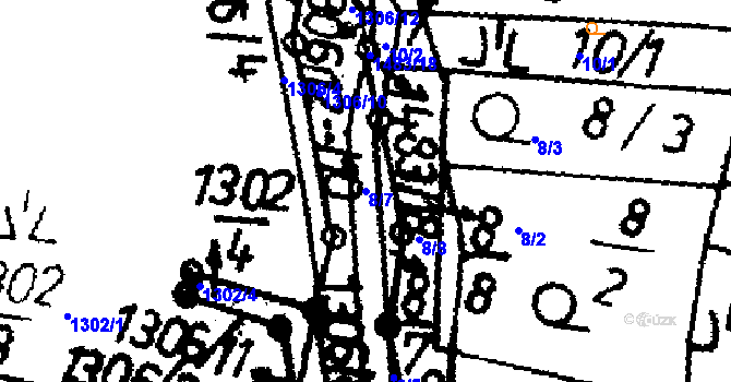 Parcela st. 8/7 v KÚ Bernartice u Milevska, Katastrální mapa