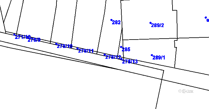 Parcela st. 278/12 v KÚ Bernartice u Milevska, Katastrální mapa