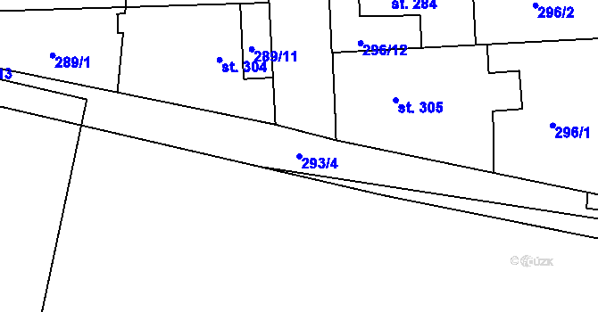 Parcela st. 293/4 v KÚ Bernartice u Milevska, Katastrální mapa