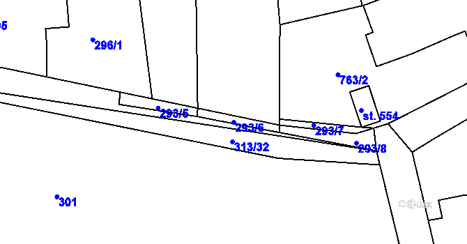 Parcela st. 293/6 v KÚ Bernartice u Milevska, Katastrální mapa
