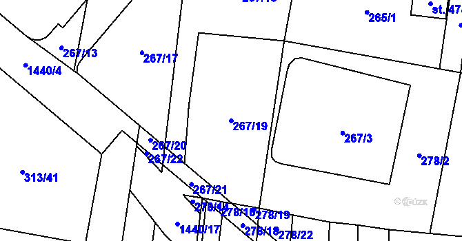 Parcela st. 267/19 v KÚ Bernartice u Milevska, Katastrální mapa