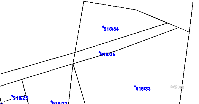 Parcela st. 918/35 v KÚ Bernartice u Milevska, Katastrální mapa