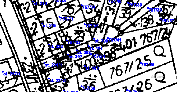 Parcela st. 401 v KÚ Bernartice u Milevska, Katastrální mapa