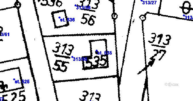 Parcela st. 535 v KÚ Bernartice u Milevska, Katastrální mapa